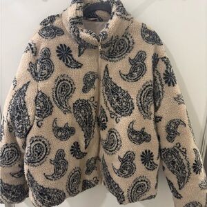 Paisley Patterned Cream and Black Mens Jacket - ASOS